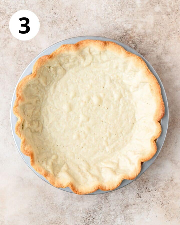 pie crust after par baking.