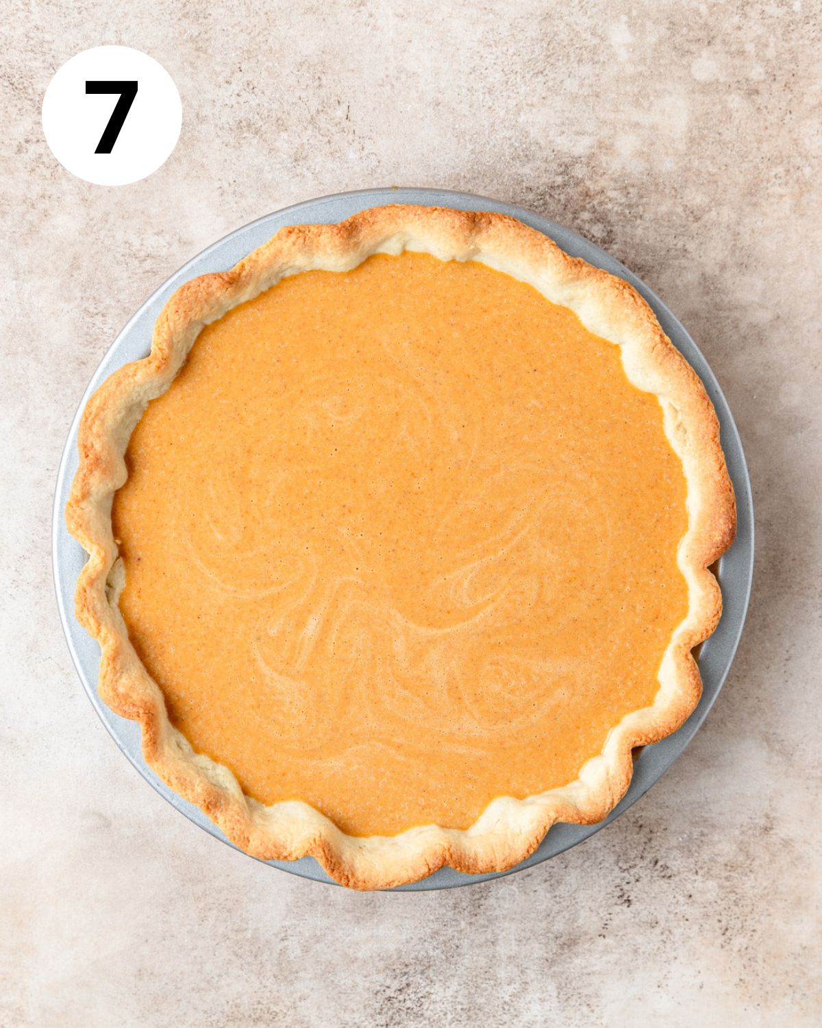 bourbon pumpkin pie before baking.