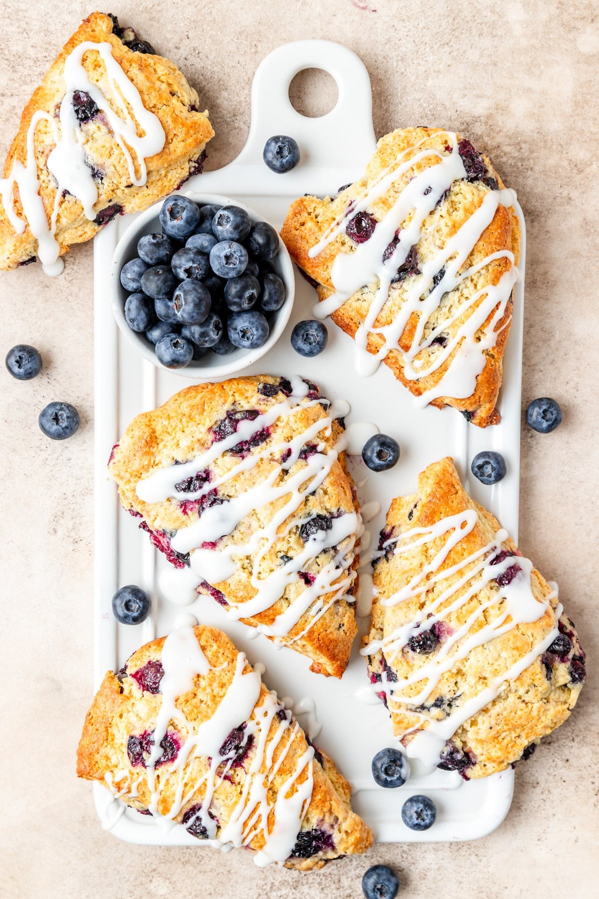 cornmeal scones with blueberries.