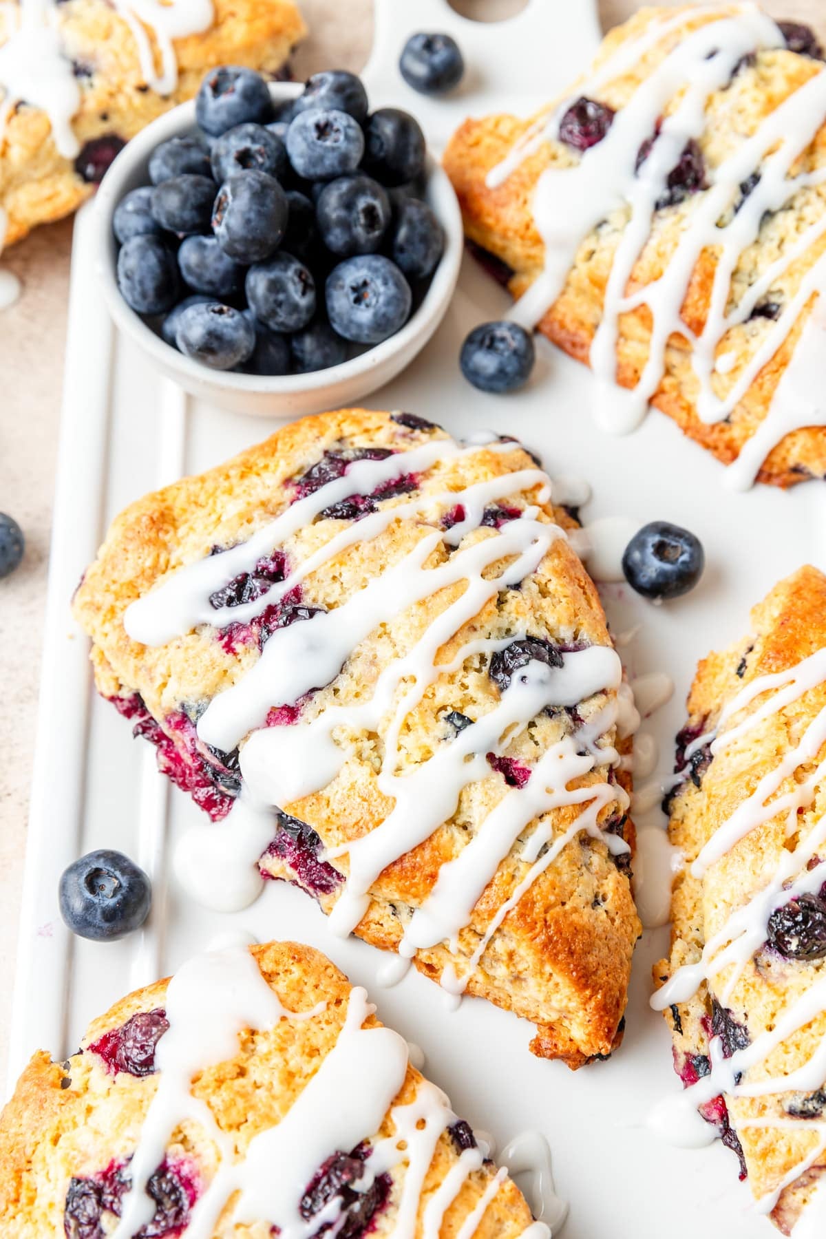 homemade blueberry cornmeal scones.