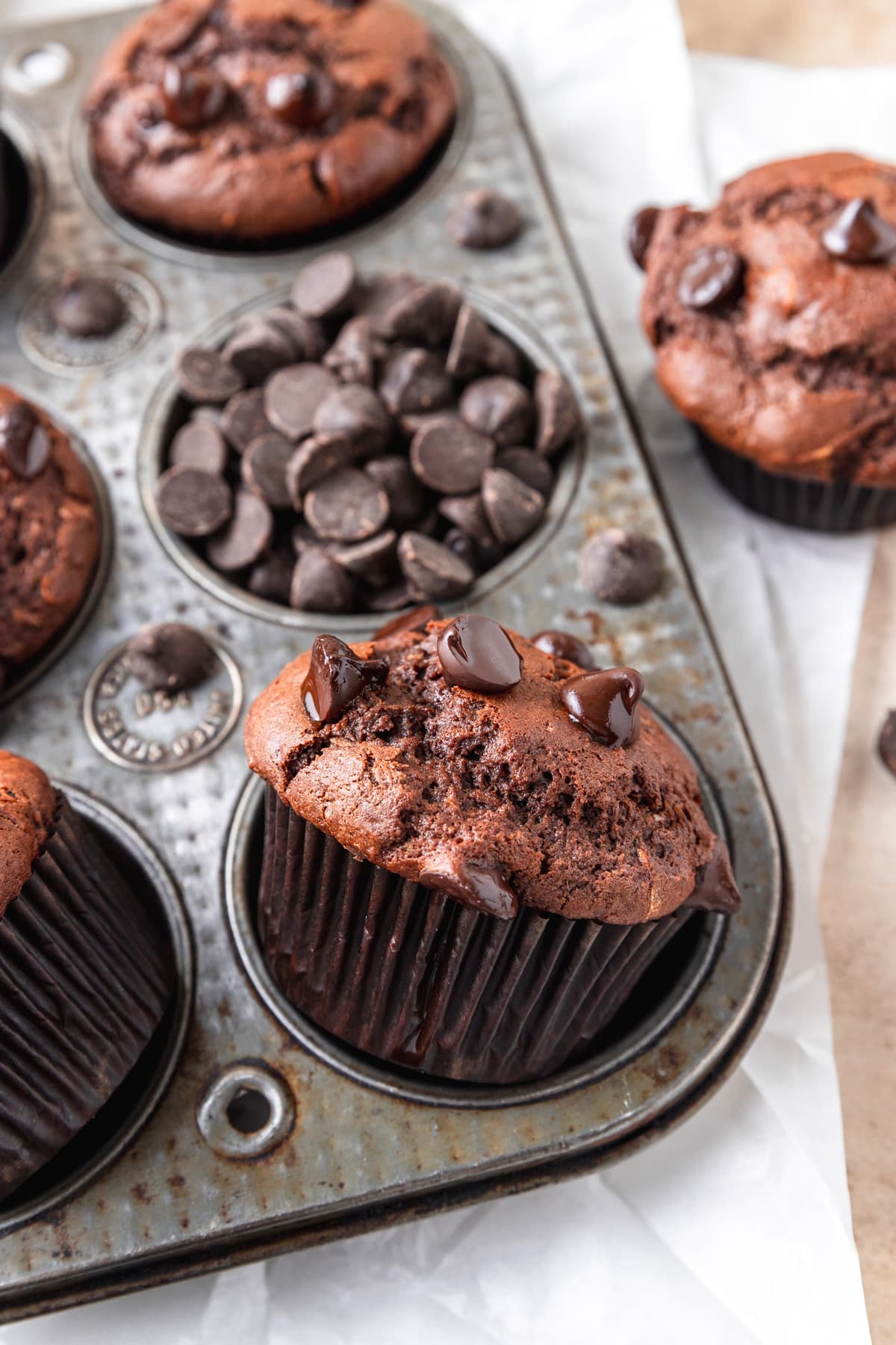 zucchini chocolate chip muffin. 