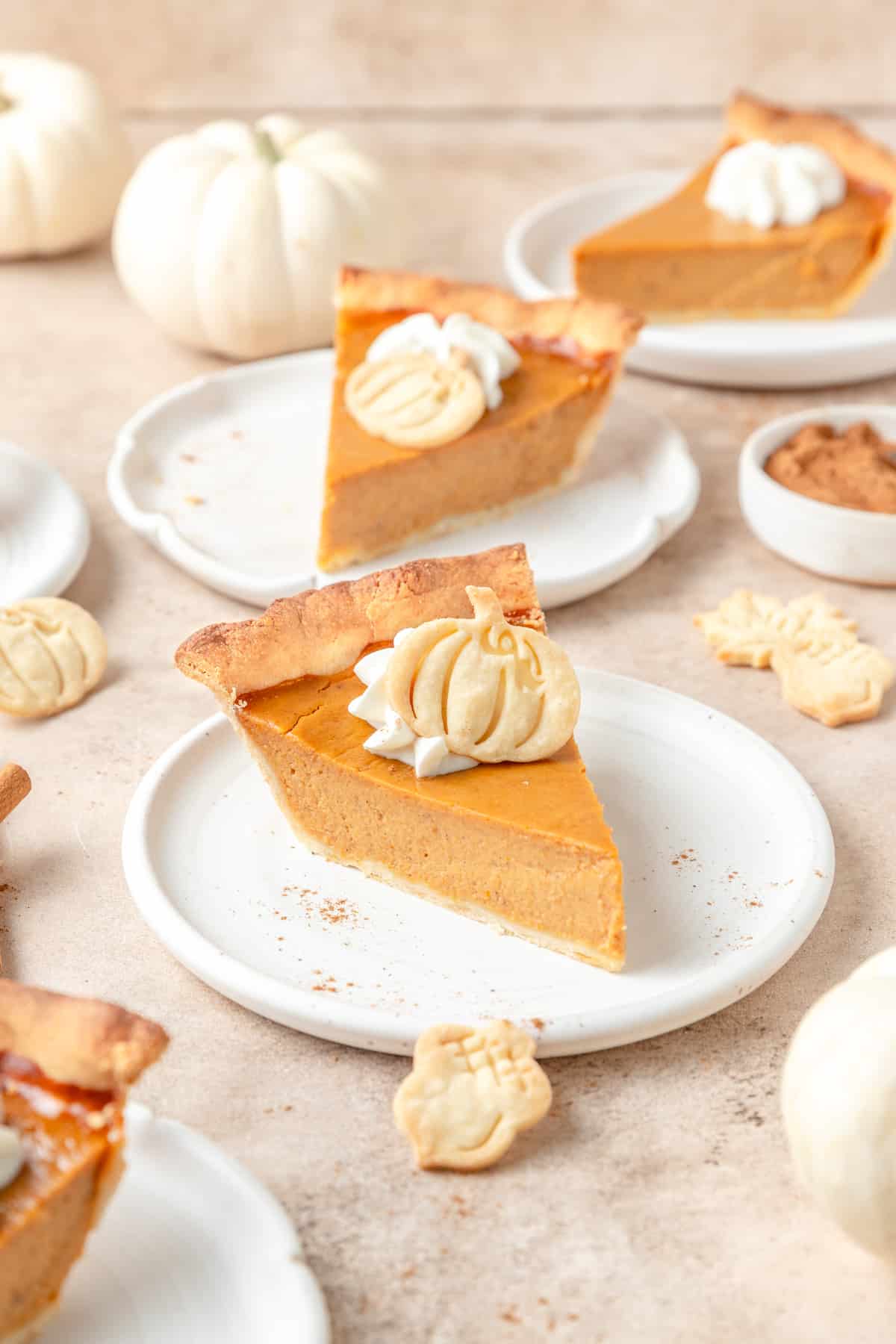 slices of bourbon pumpkin pie.
