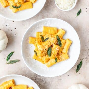 creamy pumpkin vodka sauce pasta.
