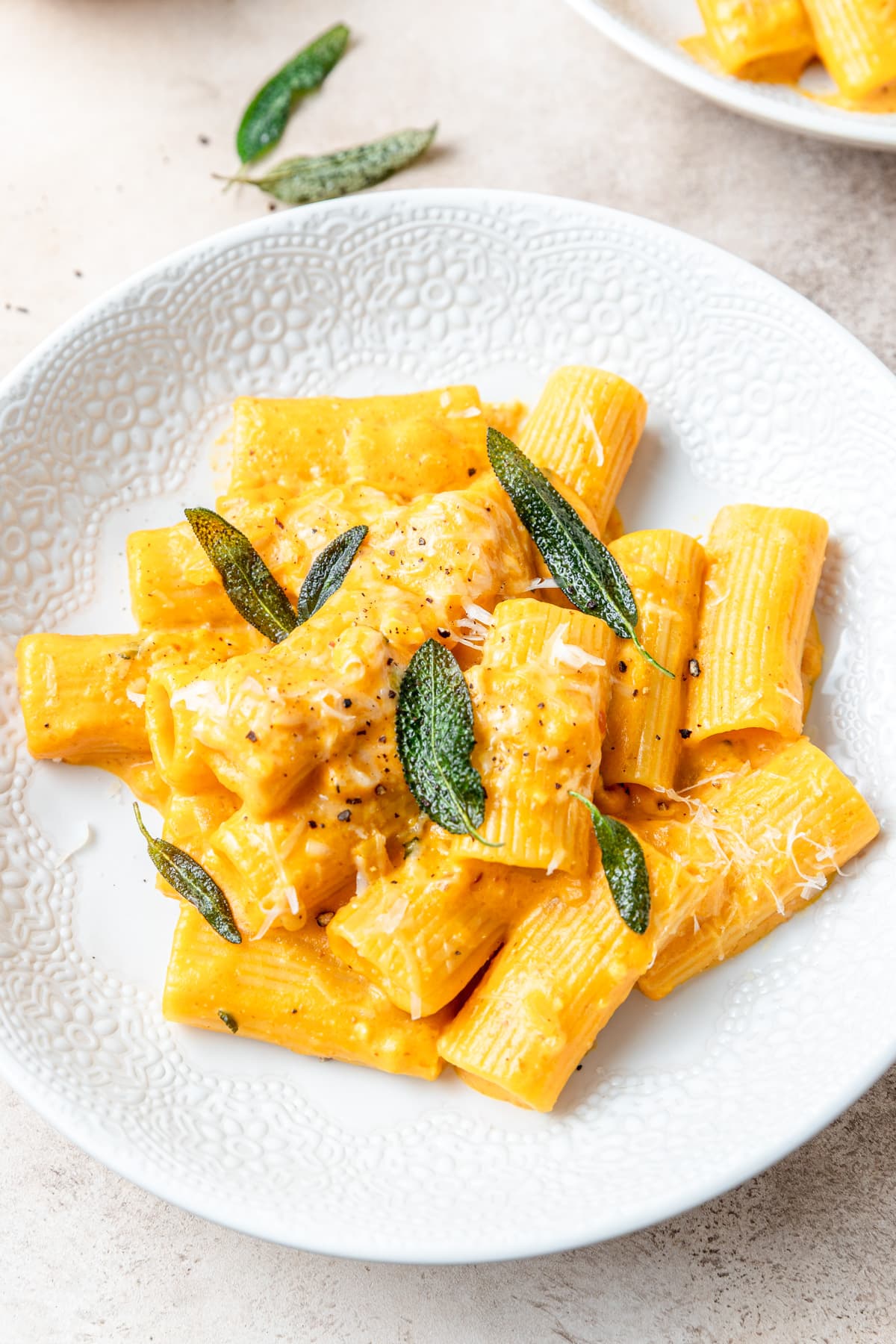 pumpkin pasta with crispy sage.