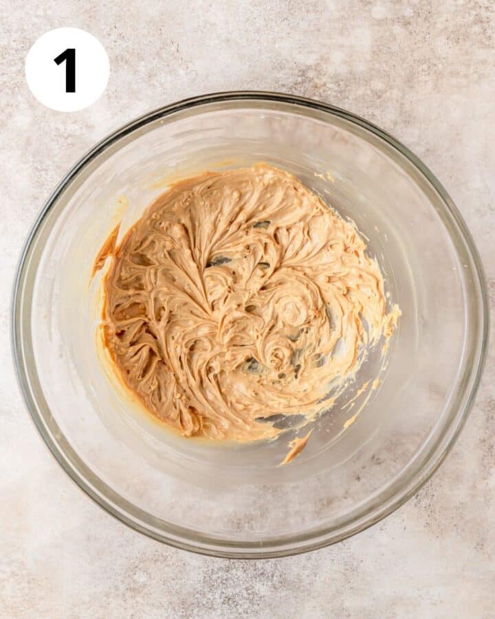 creaming together butter and cookie butter.