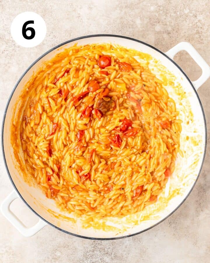 orzo after absorbing all the broth.