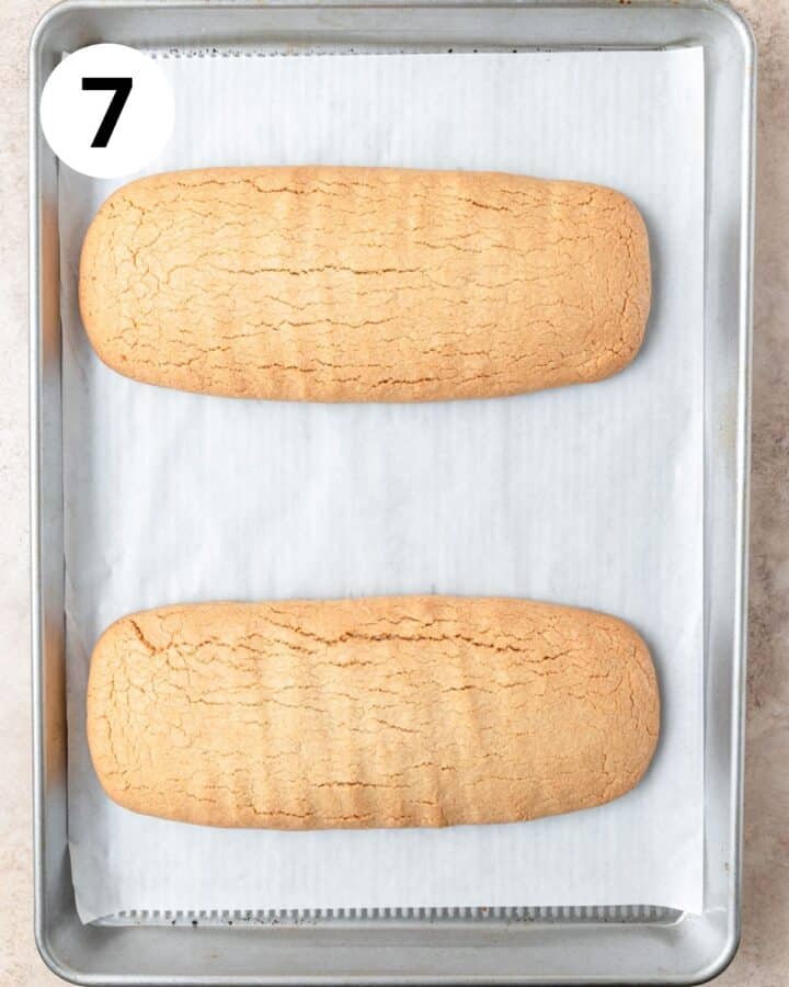 biscotti after first bake.