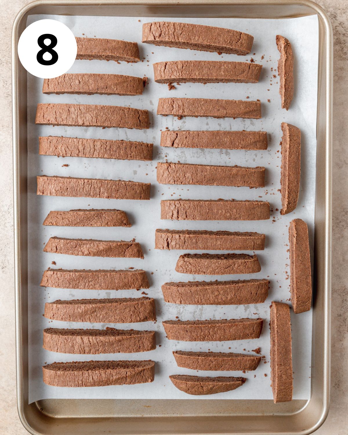 chocolate biscotti after second bake.