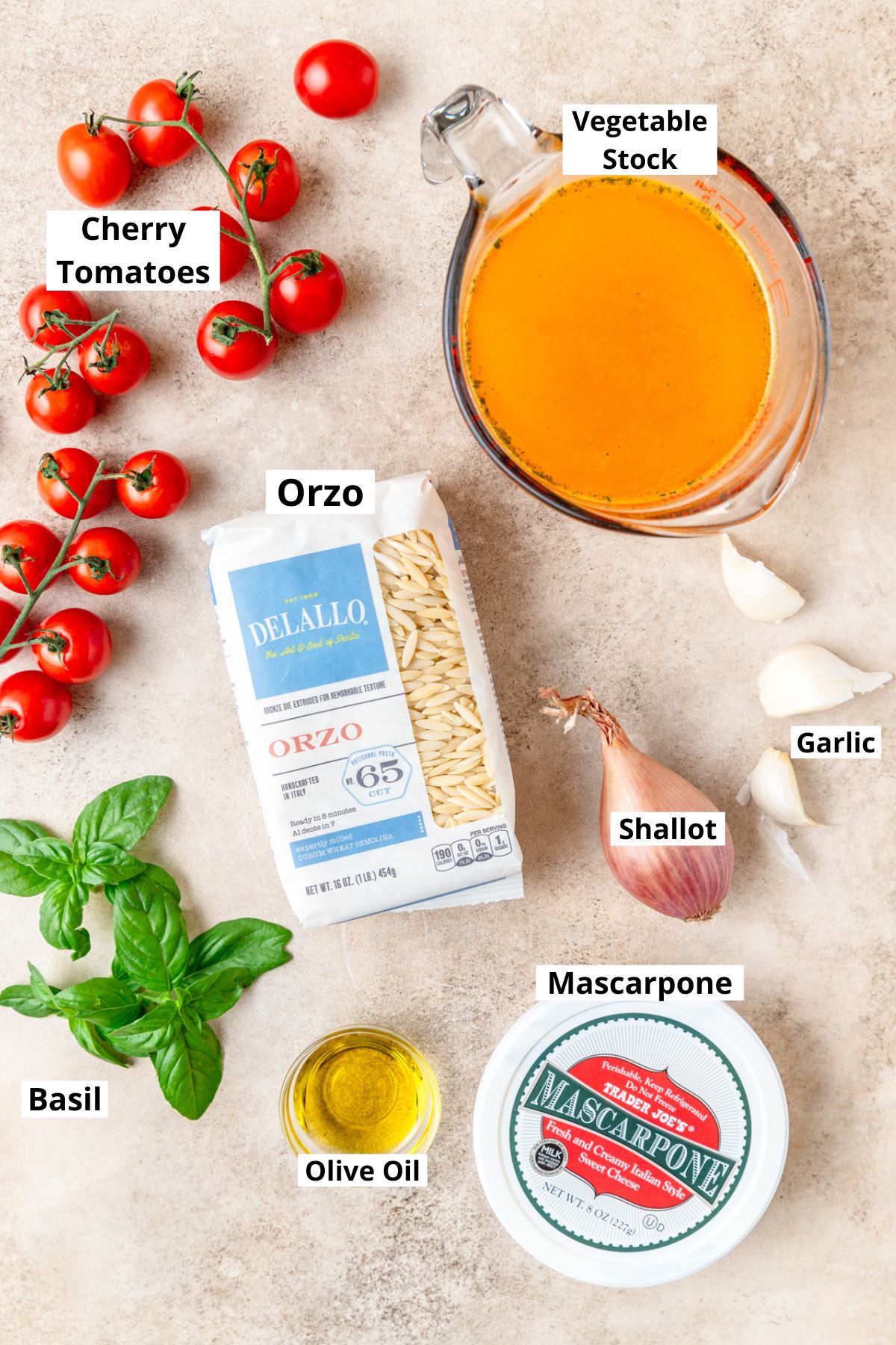 cherry tomato orzo ingredients.