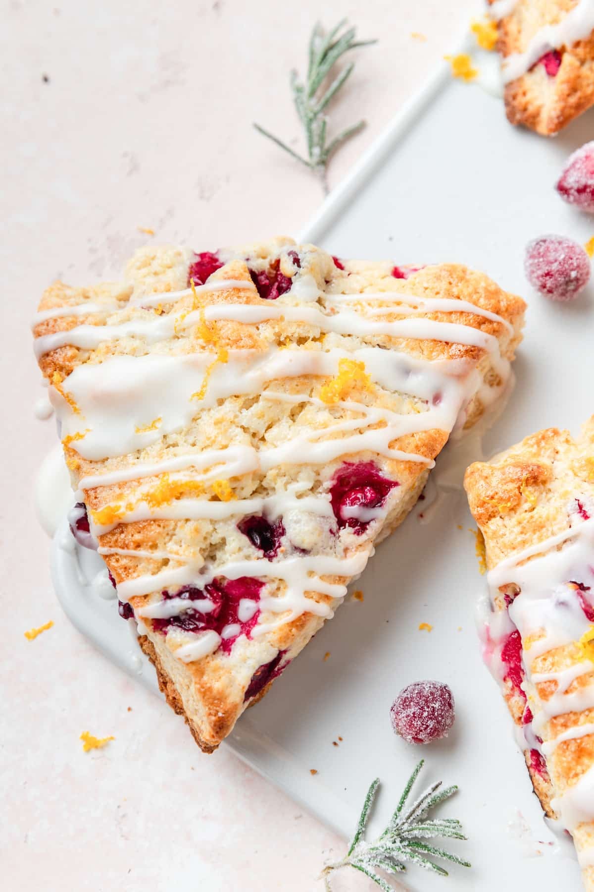 flaky orange cranberry scones.