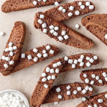 hot chocolate biscotti with mini marshmallows.