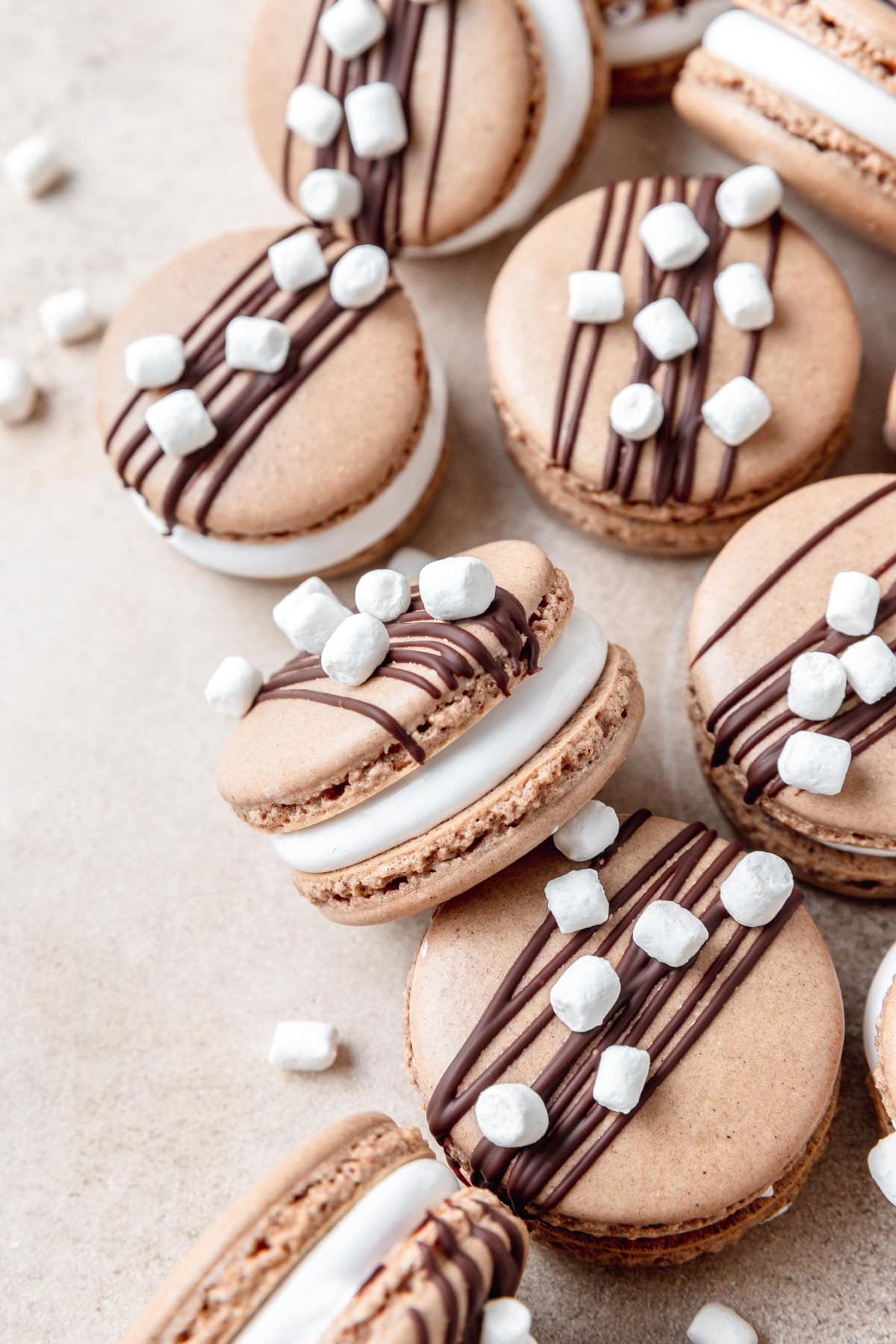 hot chocolate flavored macarons.