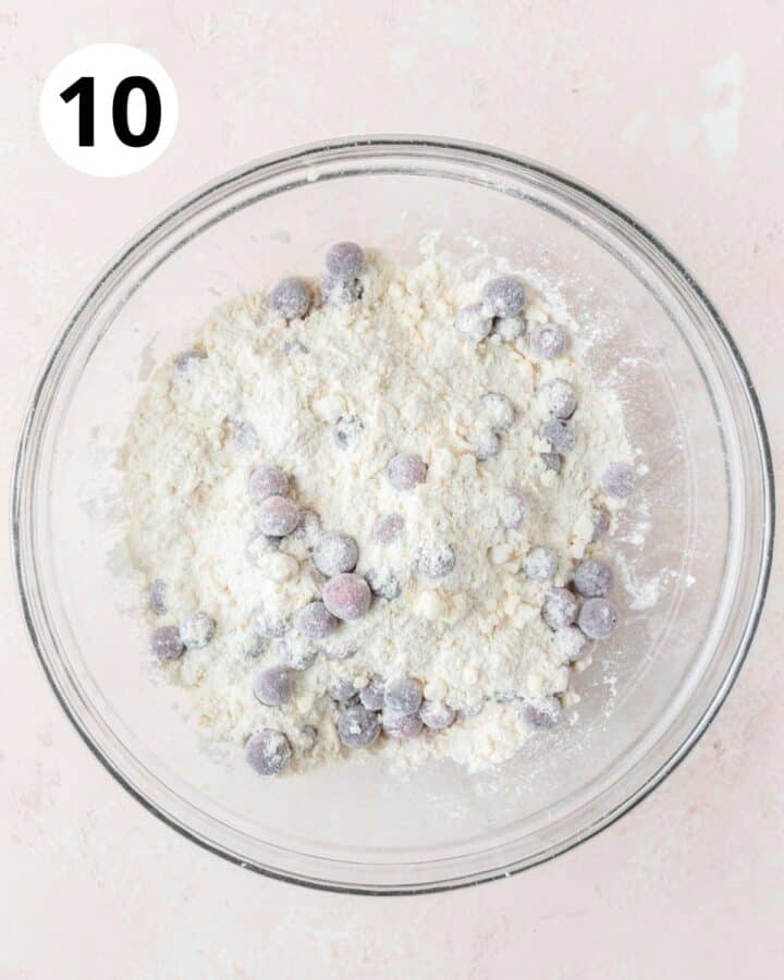 cranberries coated in flour.