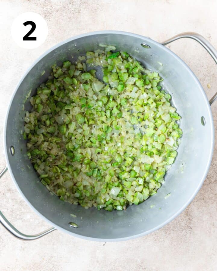 sautéed broccoli stems and onion. 