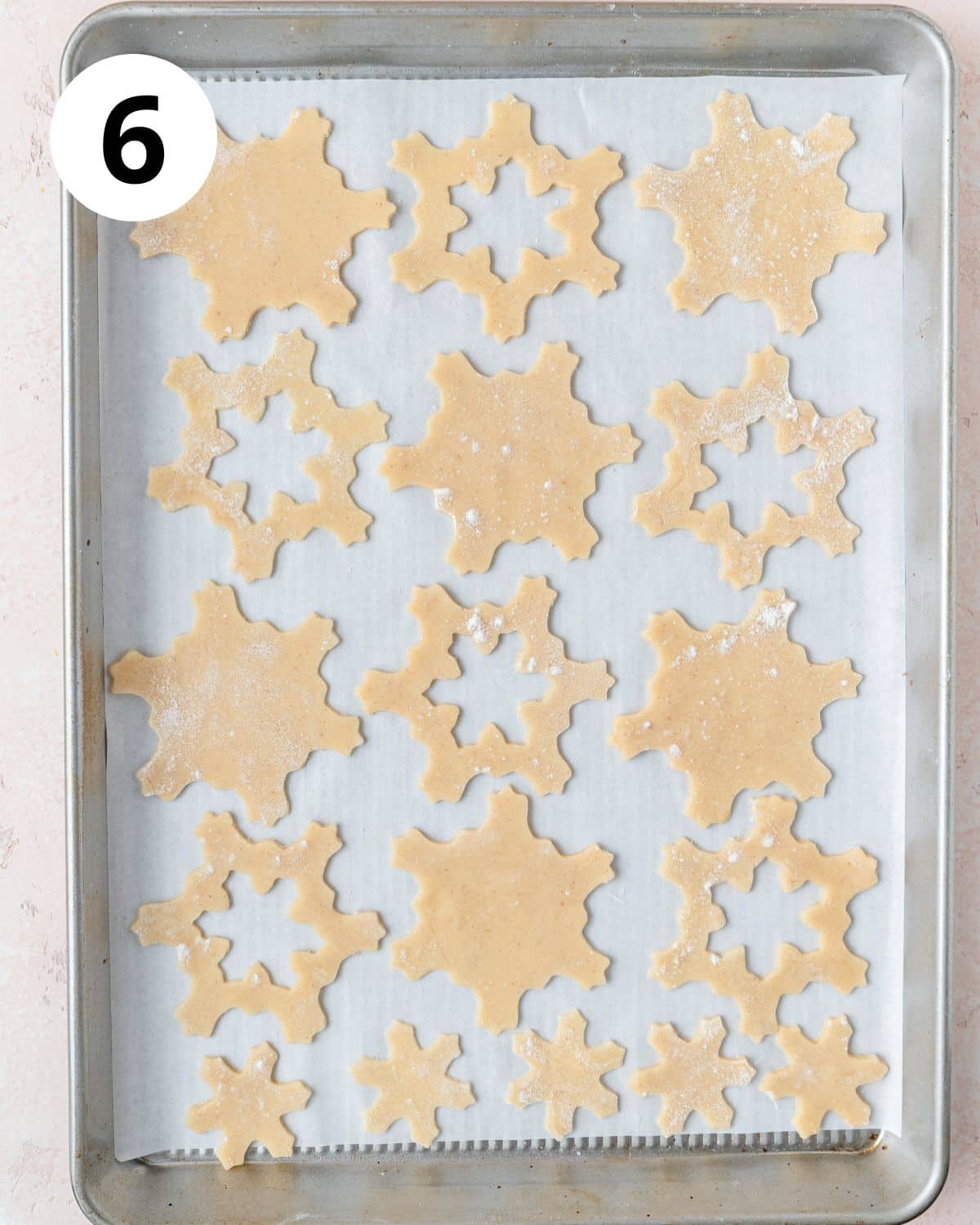 snowflake linzer cookies before baking.