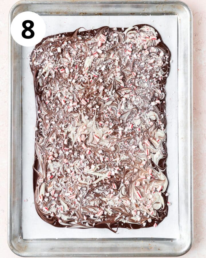topping with crushed candy canes.
