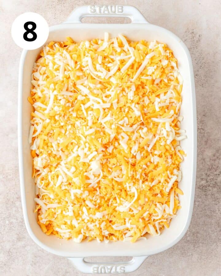 topping with the remaining shredded cheese.