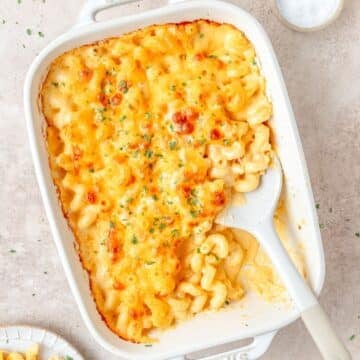 creamy baked Mac and cheese.