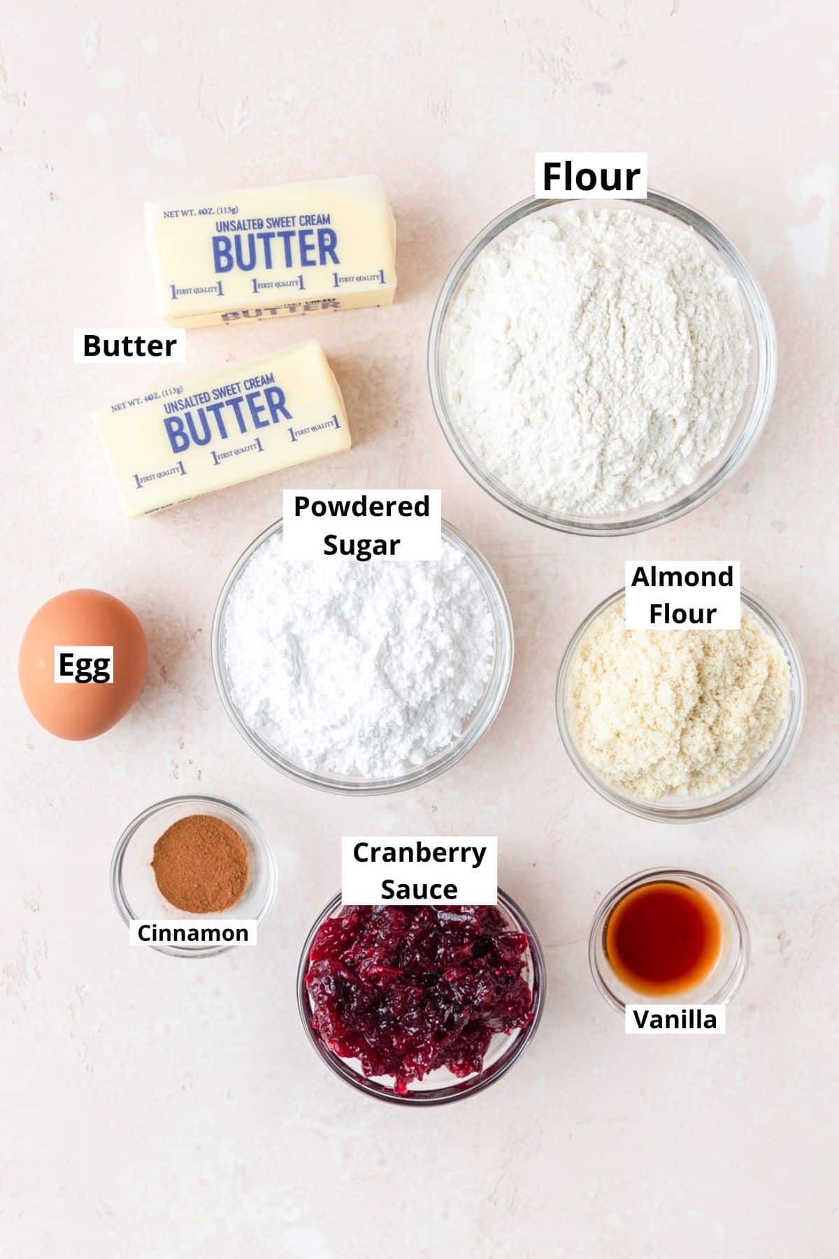 cranberry linzer cookies ingredients. 
