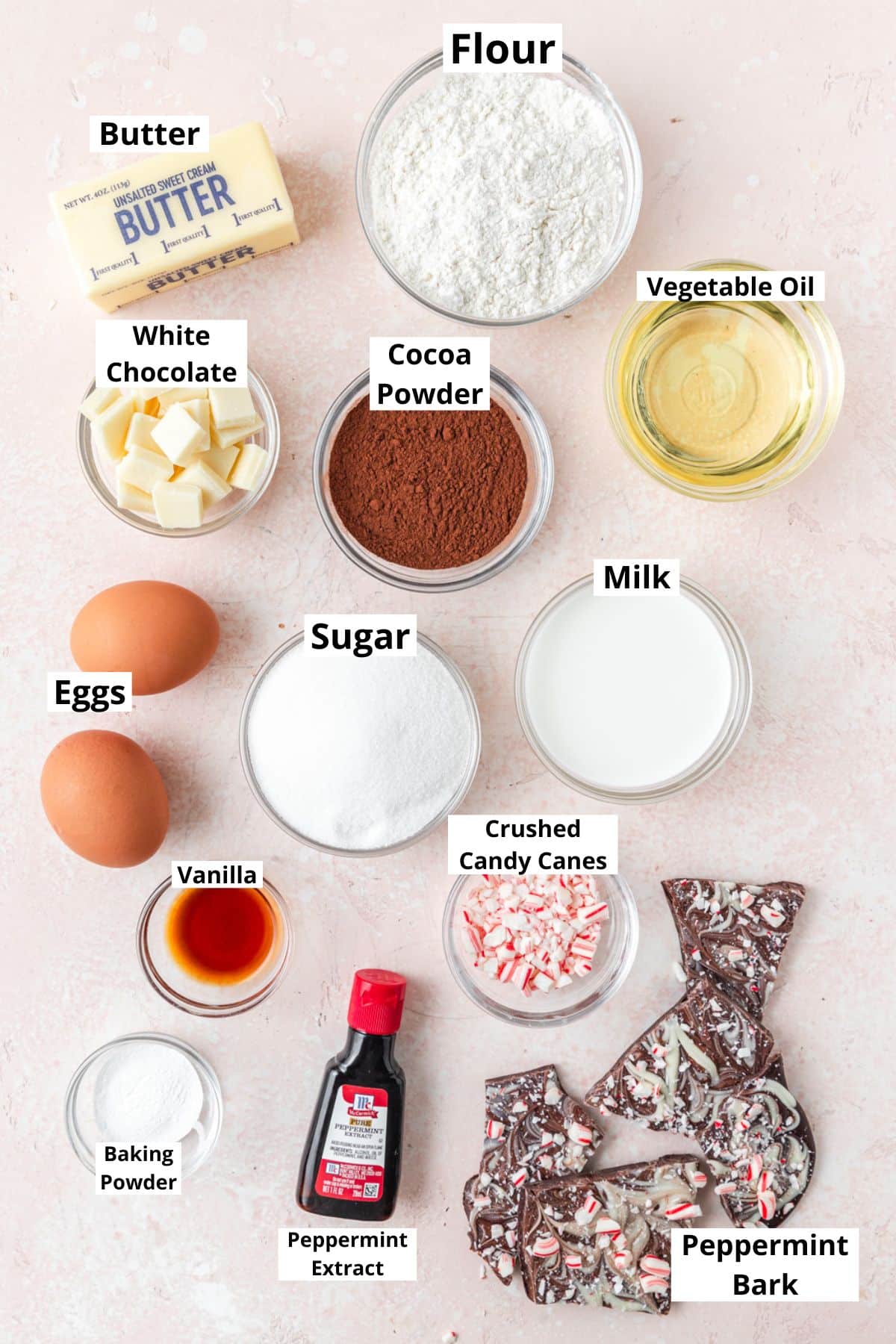 peppermint bark cupcakes ingredients. 