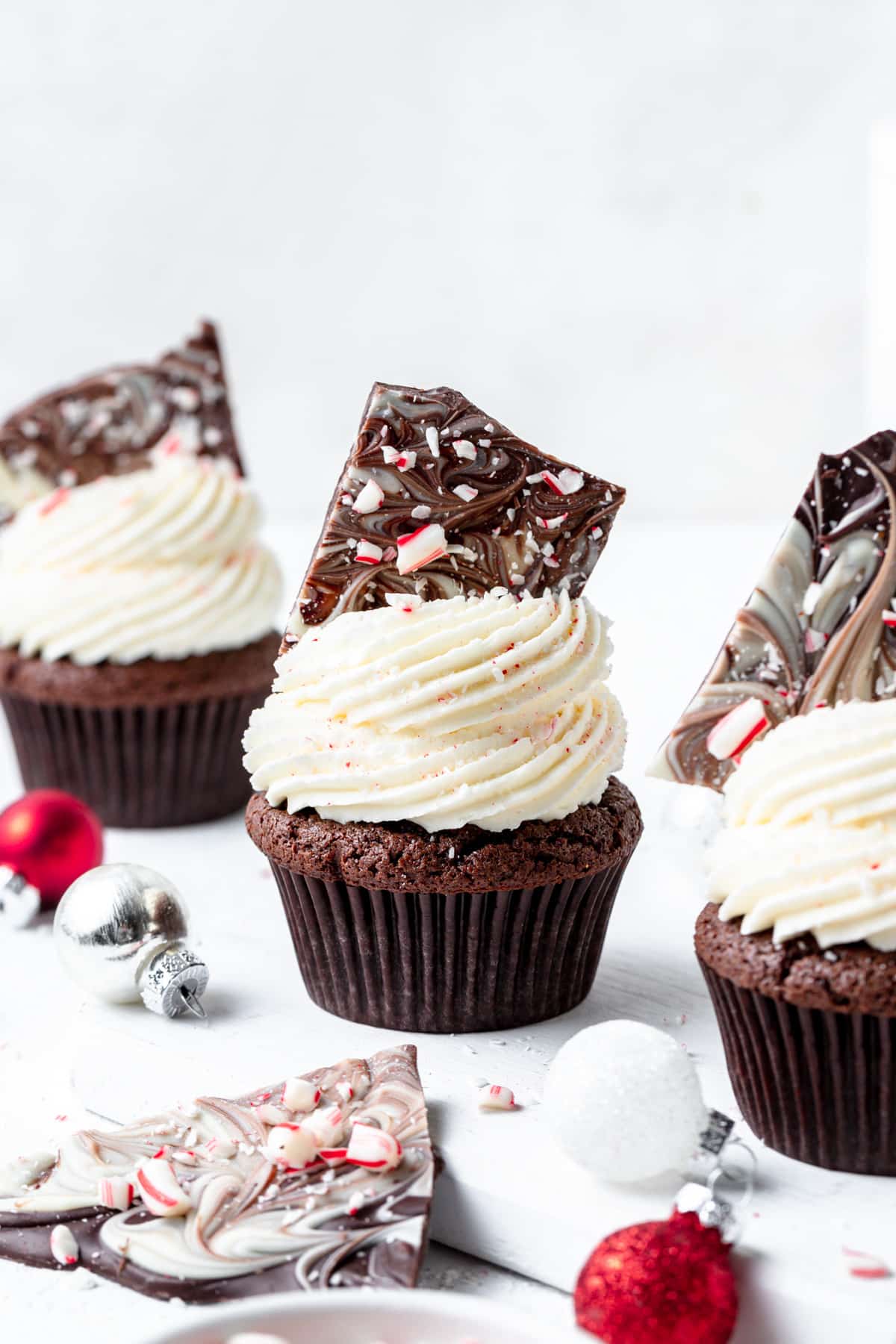 double chocolate peppermint bark cupcakes. 