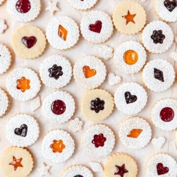 classic jam filled linzer cookies.