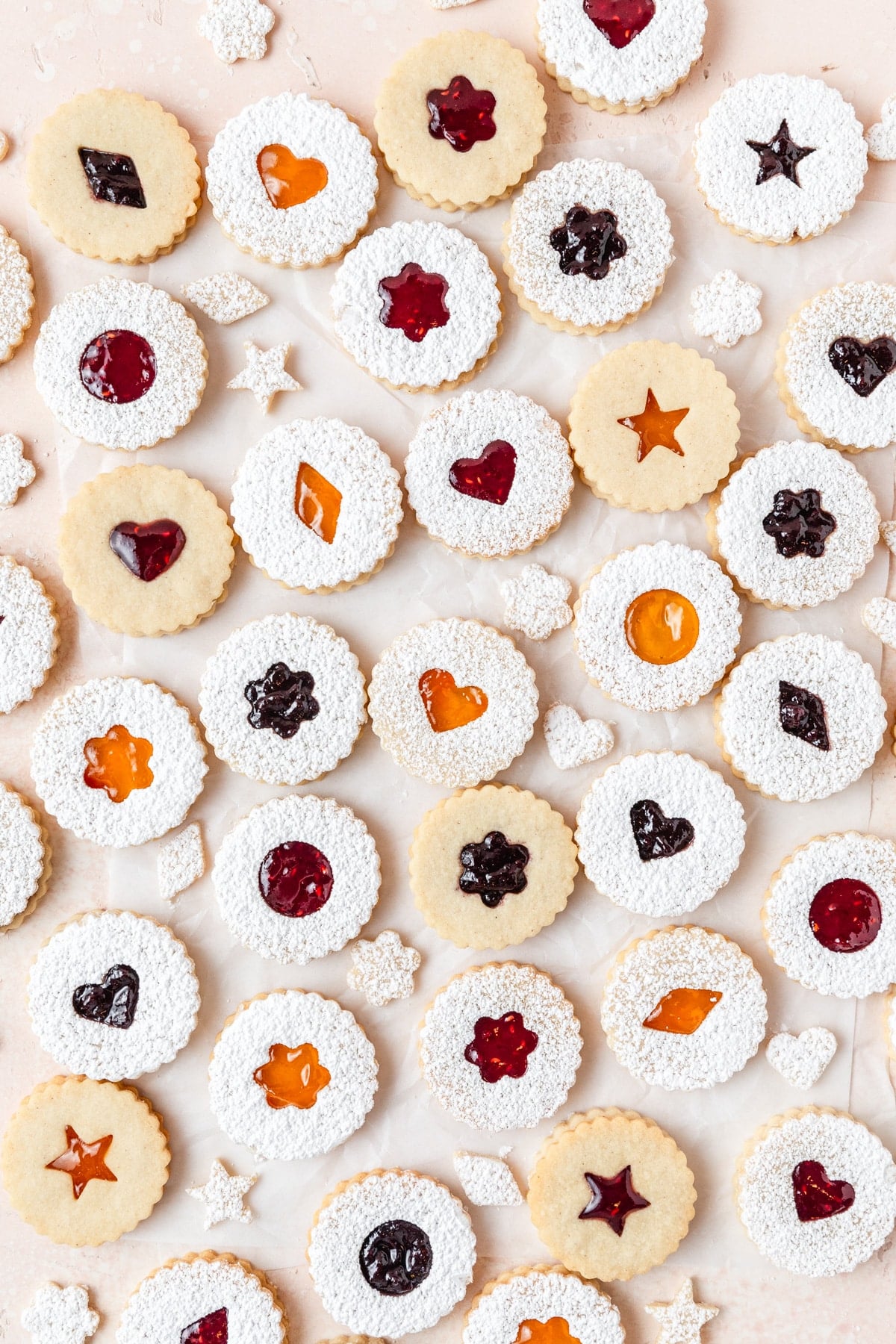 jam filled linzer cookies.