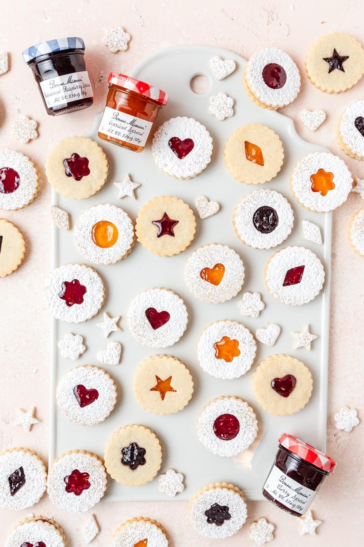 linzer cookies filled with jam.