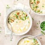 creamy roasted garlic cauliflower soup.