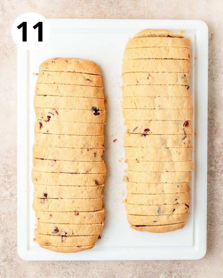 biscotti cut into slices.