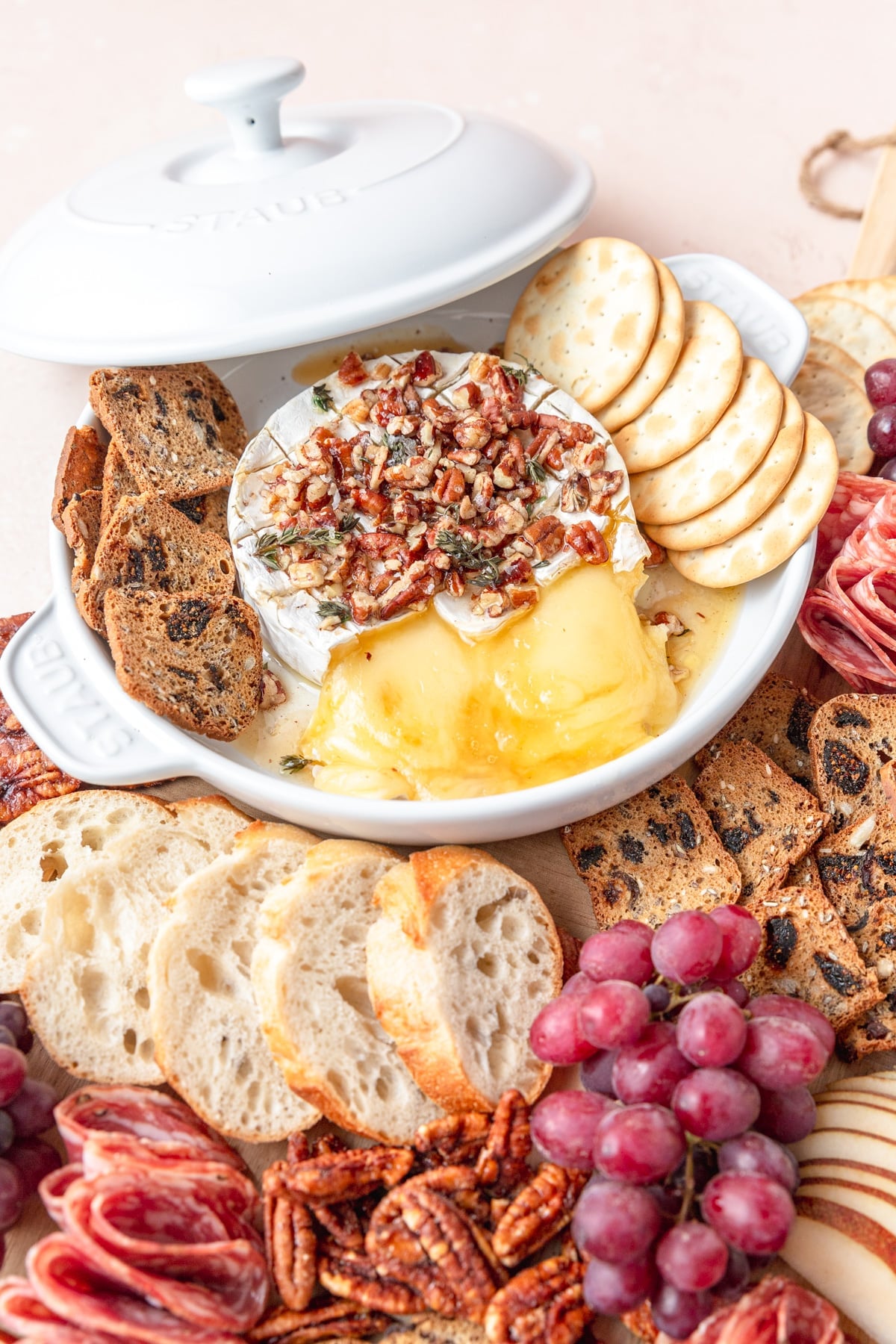 Bake Brie with honey and pecans.