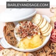 baked brie with honey and pecans pin.