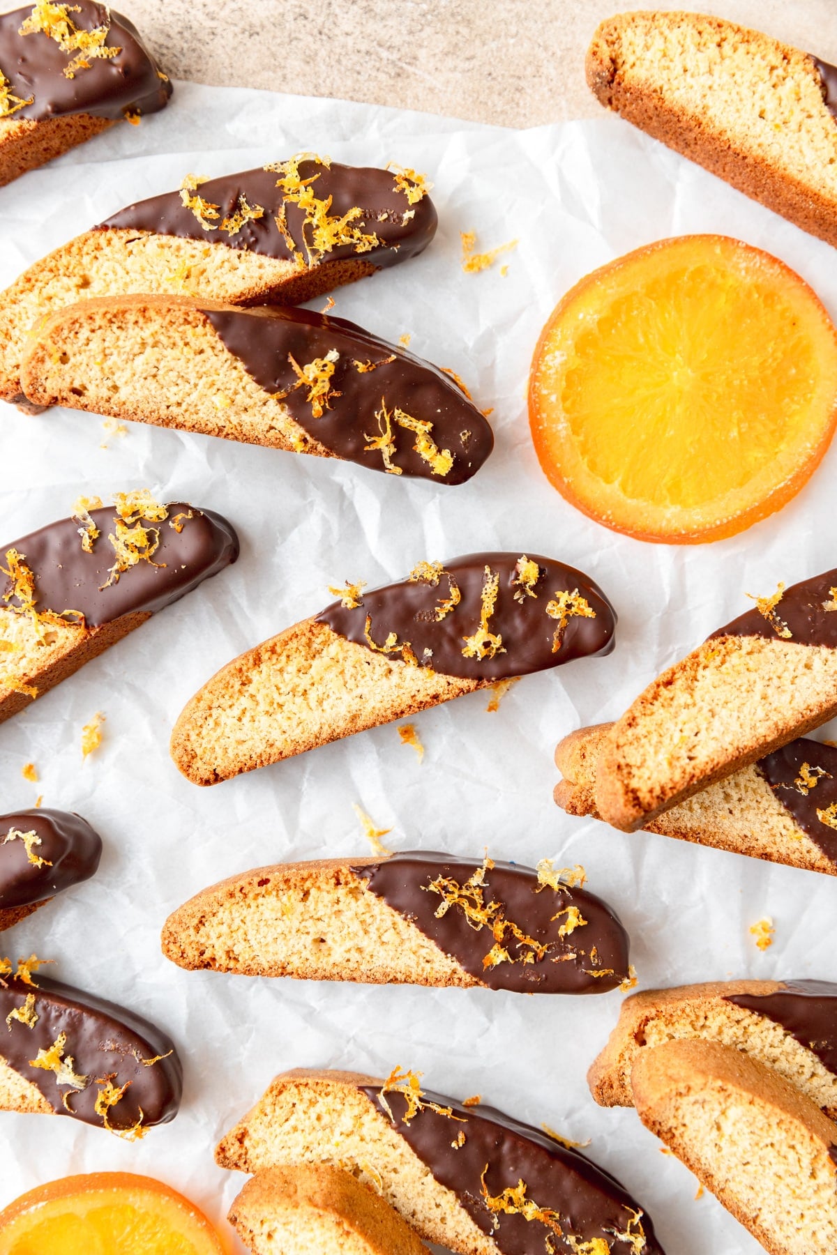 dark chocolate and orange biscotti.