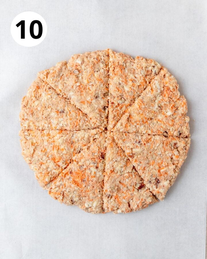 carrot cake scones cut into triangles.