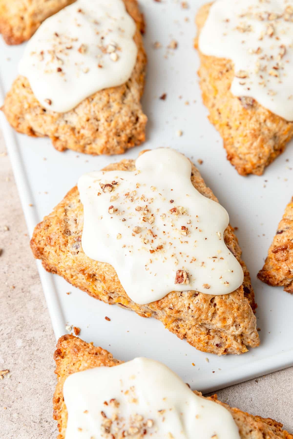 homemade carrot cake scones.