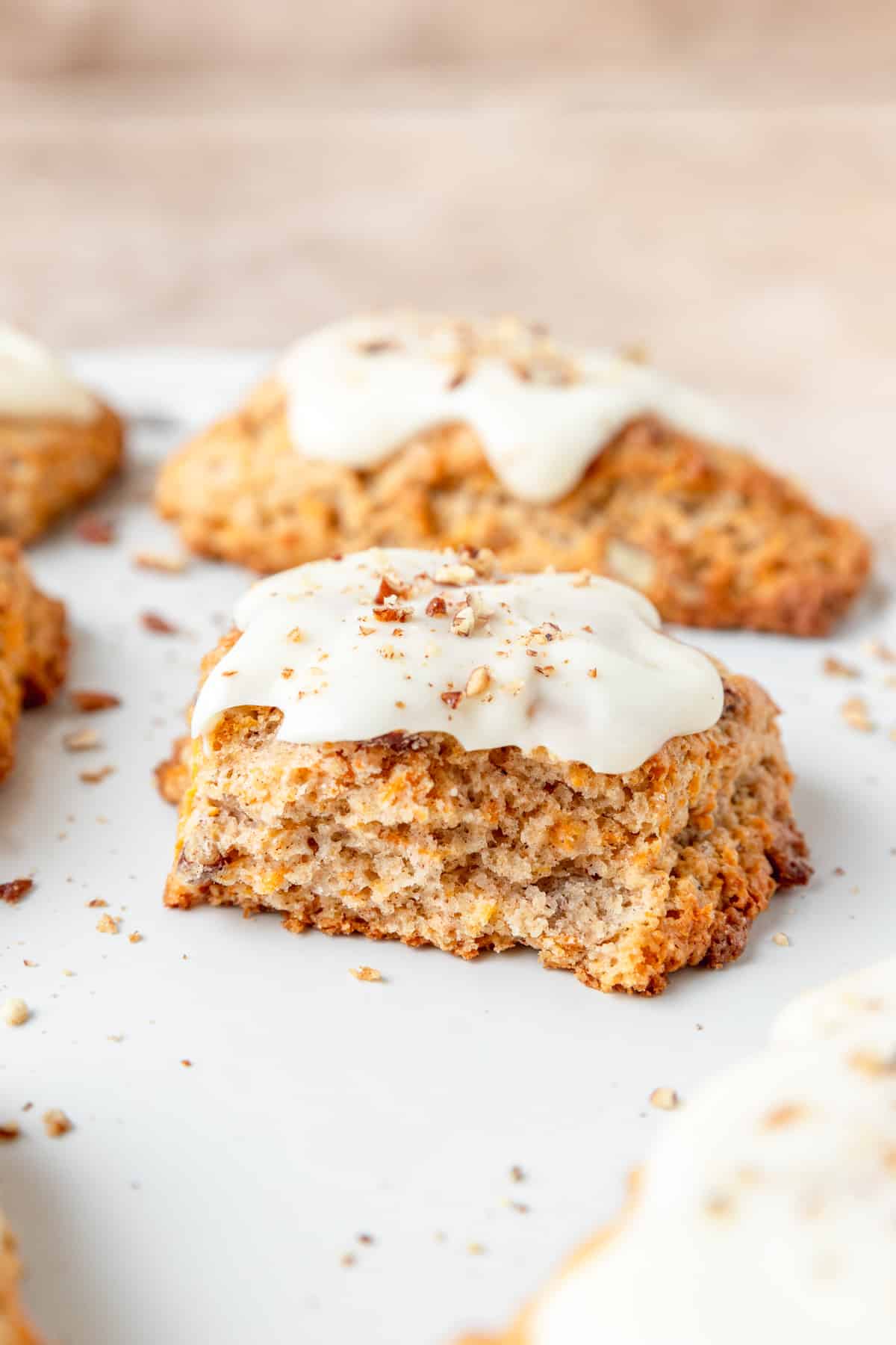 inside of carrot cake scone.