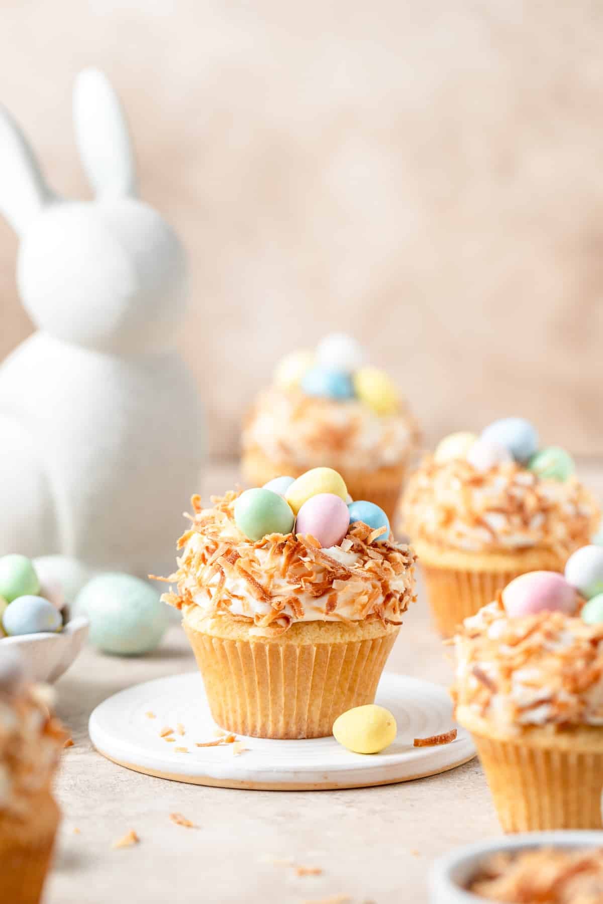 toasted coconut easter egg cupcakes. 