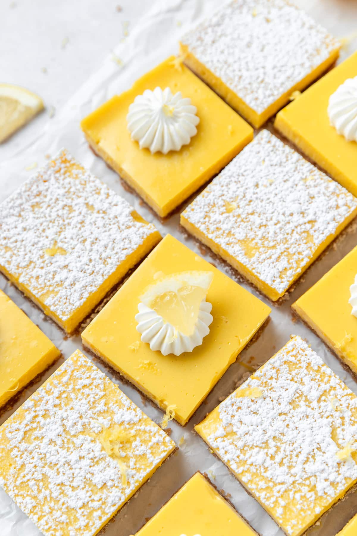 lemon bars made with sweetened condensed milk. 