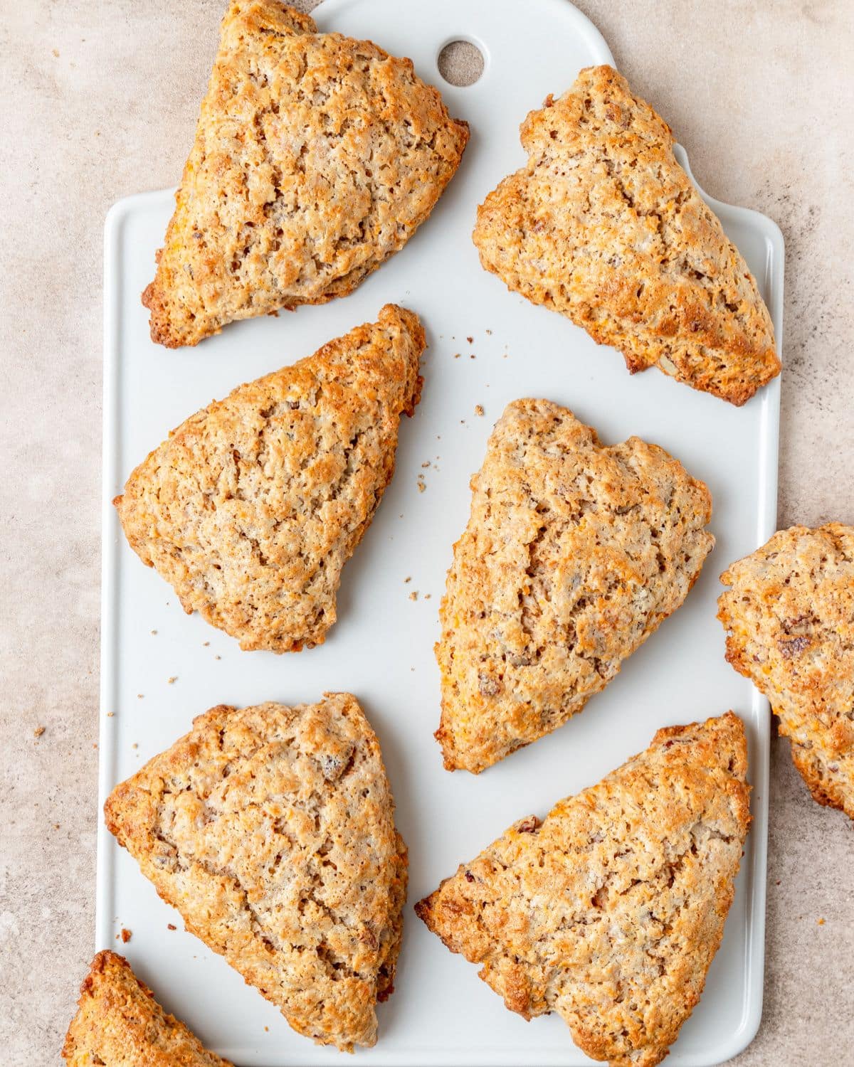 carrot cake scones after baking.