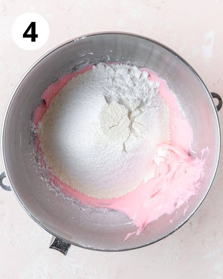 folding in dry ingredients.
