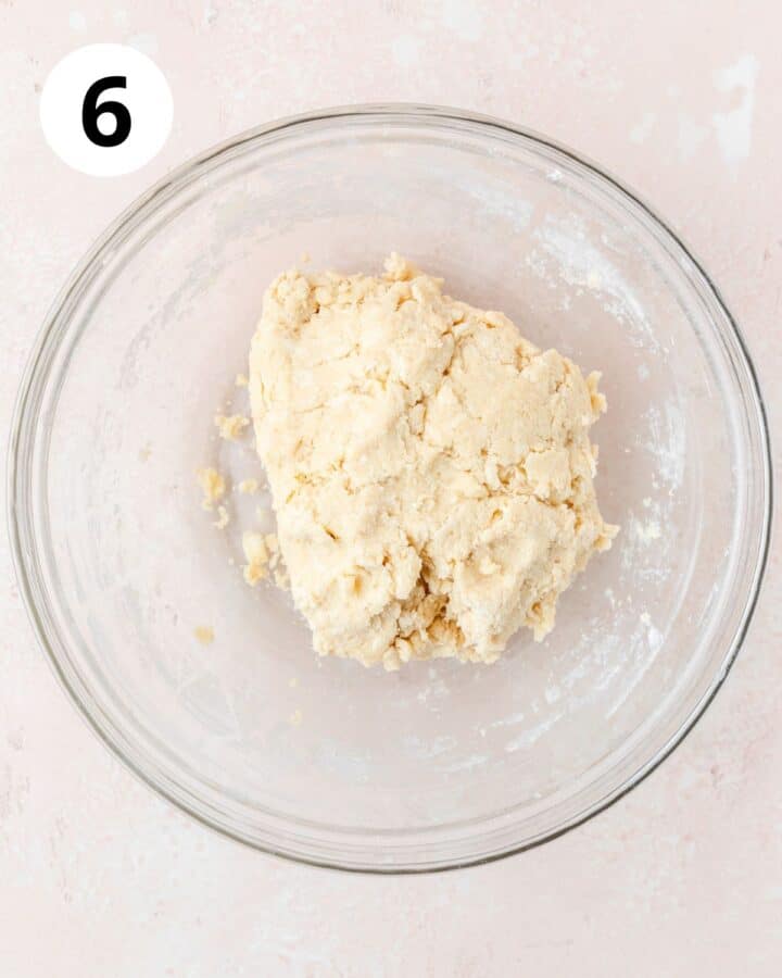 shortcake biscuit dough in bowl.
