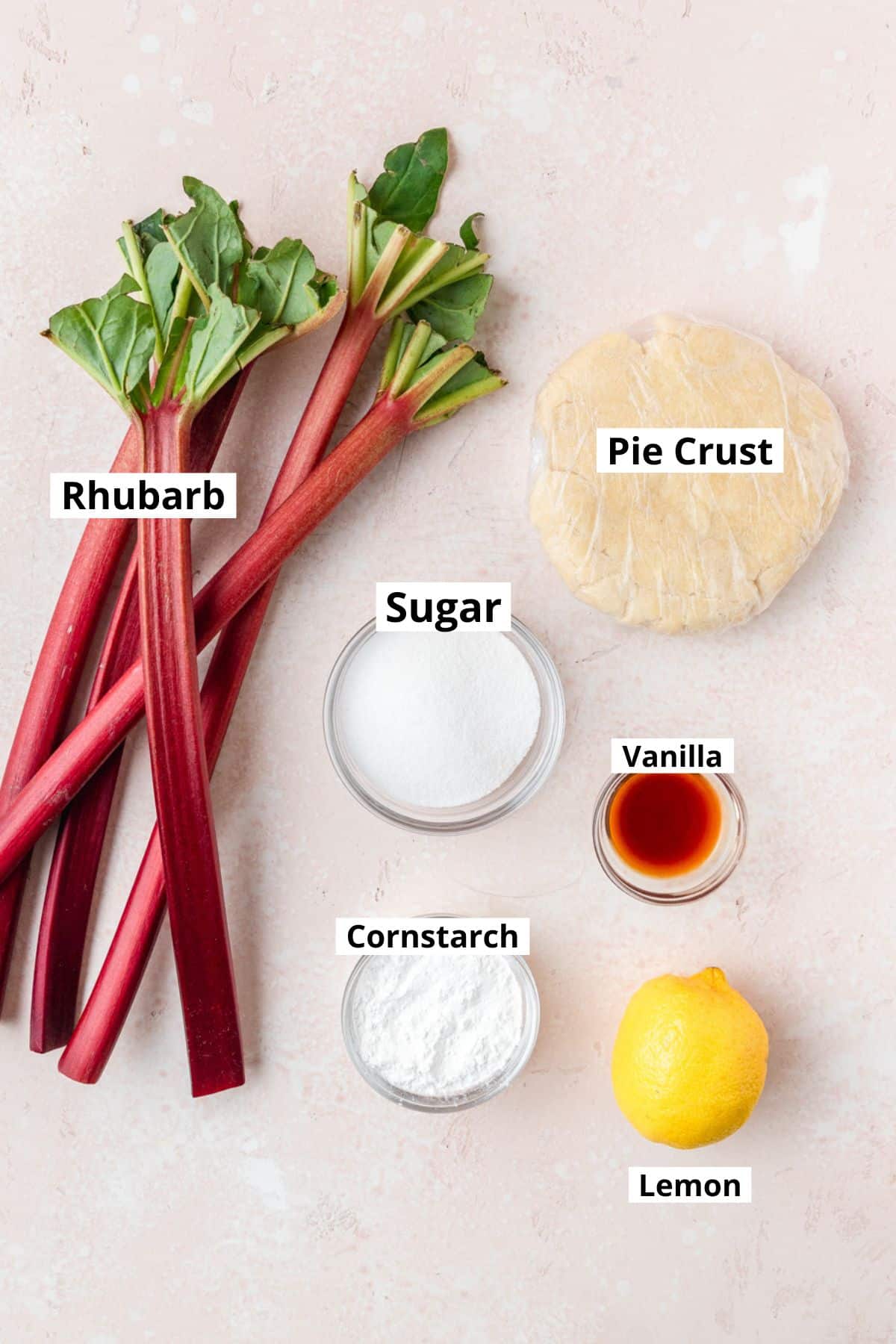 ingredients for rhubarb galette.