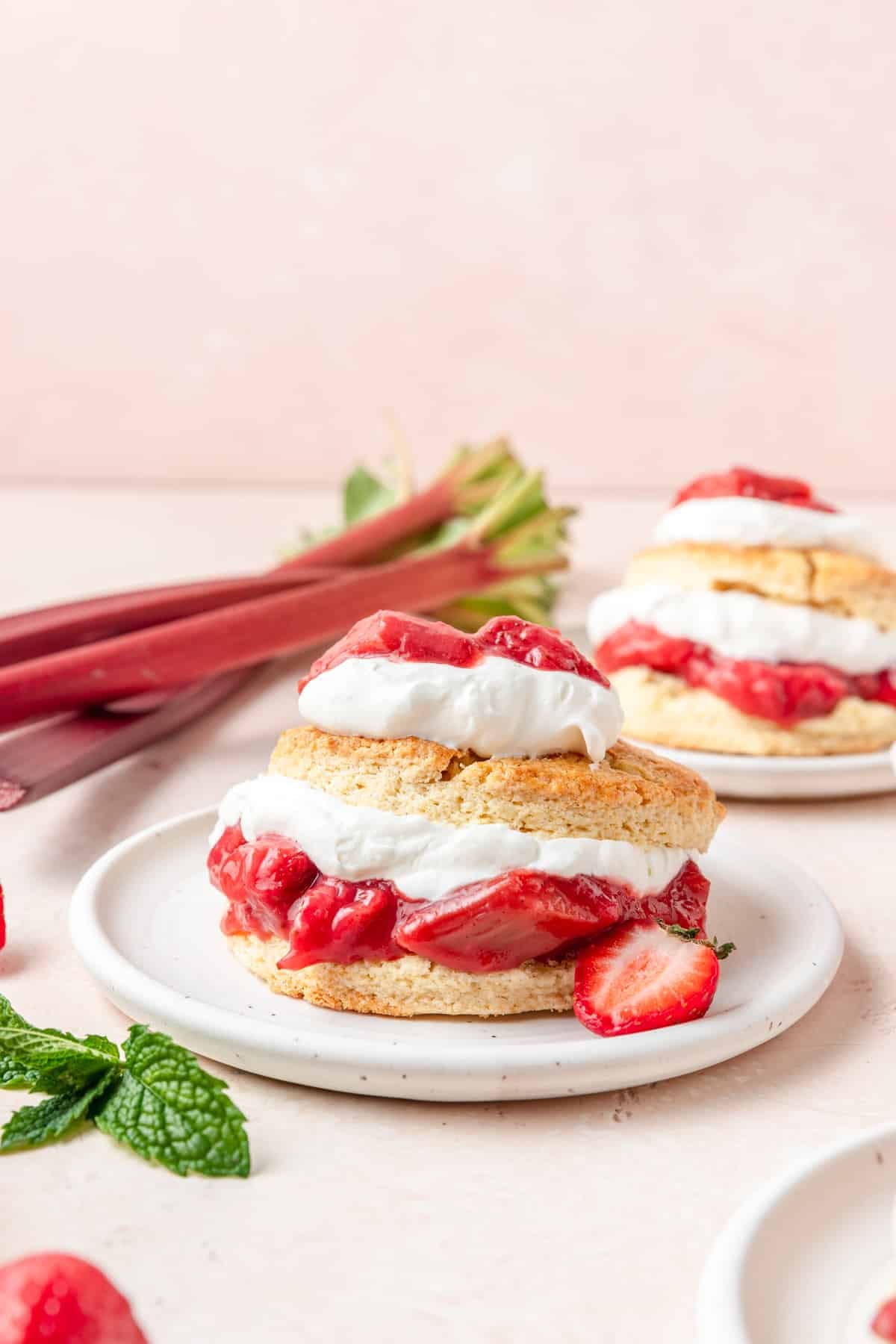 homemade strawberry rhubarb shortcakes.