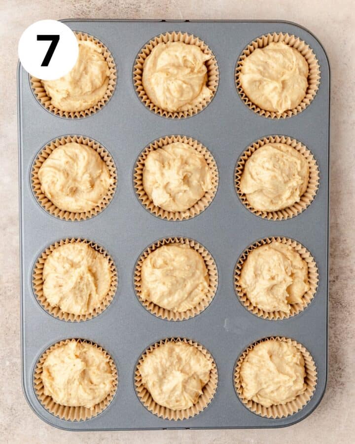 eggnog muffins before baking.
