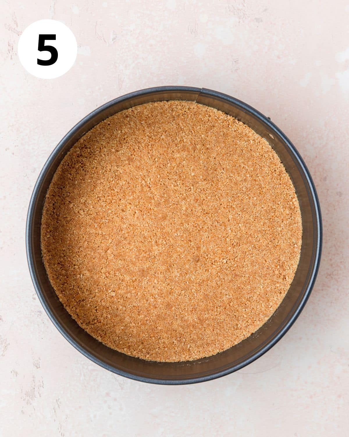 graham cracker crust pressed into bottom of springform pan.
