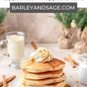 eggnog pancakes pin.