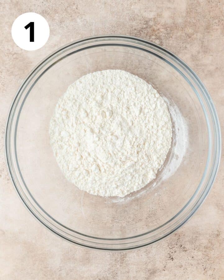 flour in bowl.