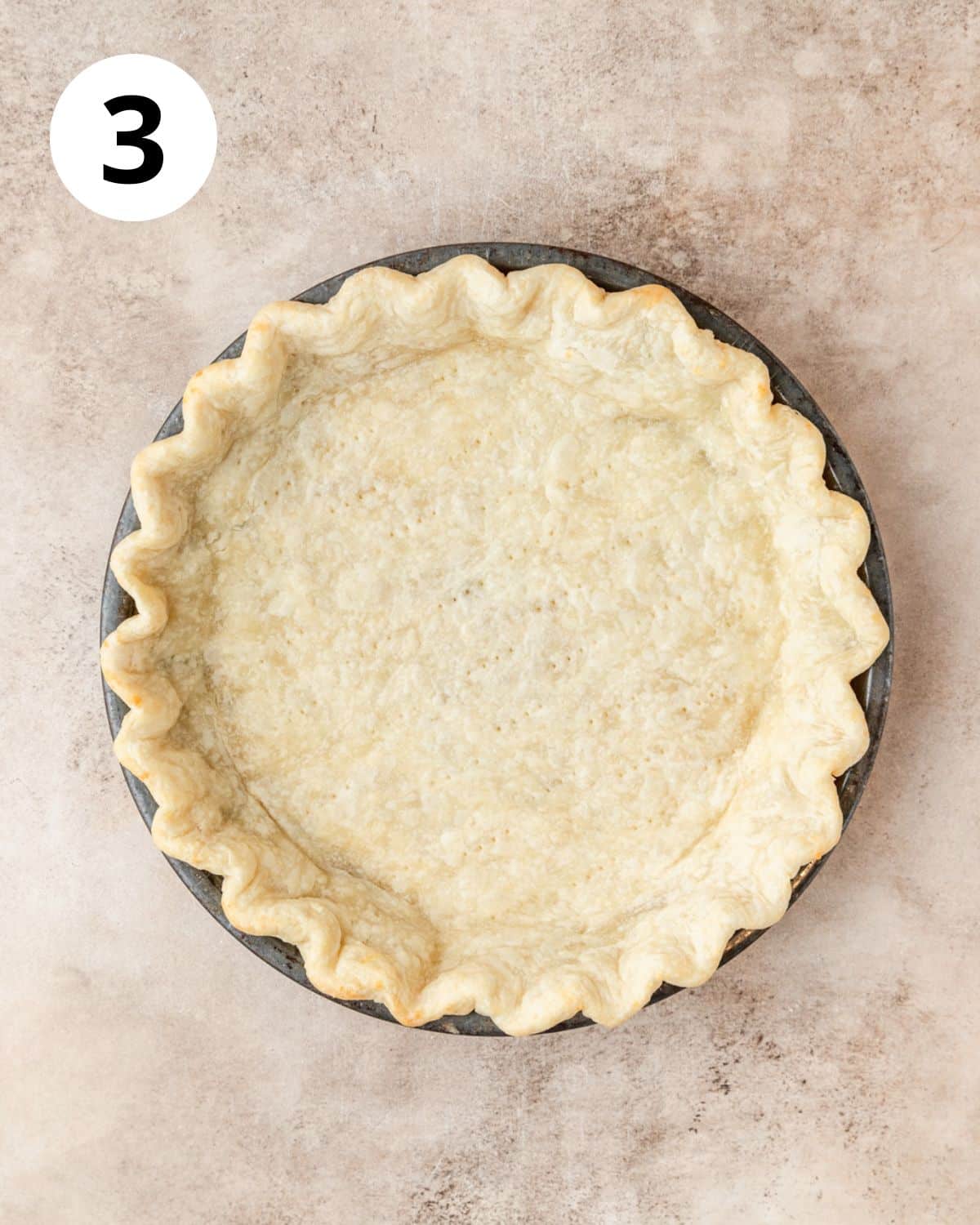 par baked pie crust.