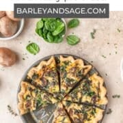 spinach mushroom quiche pin.