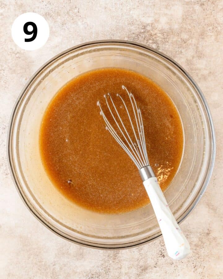 pecan pie filling in bowl.